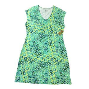 Title Nine 9 Dress Diamalete V-neck Zip Pocket Size XL Floral Pickleball NWT